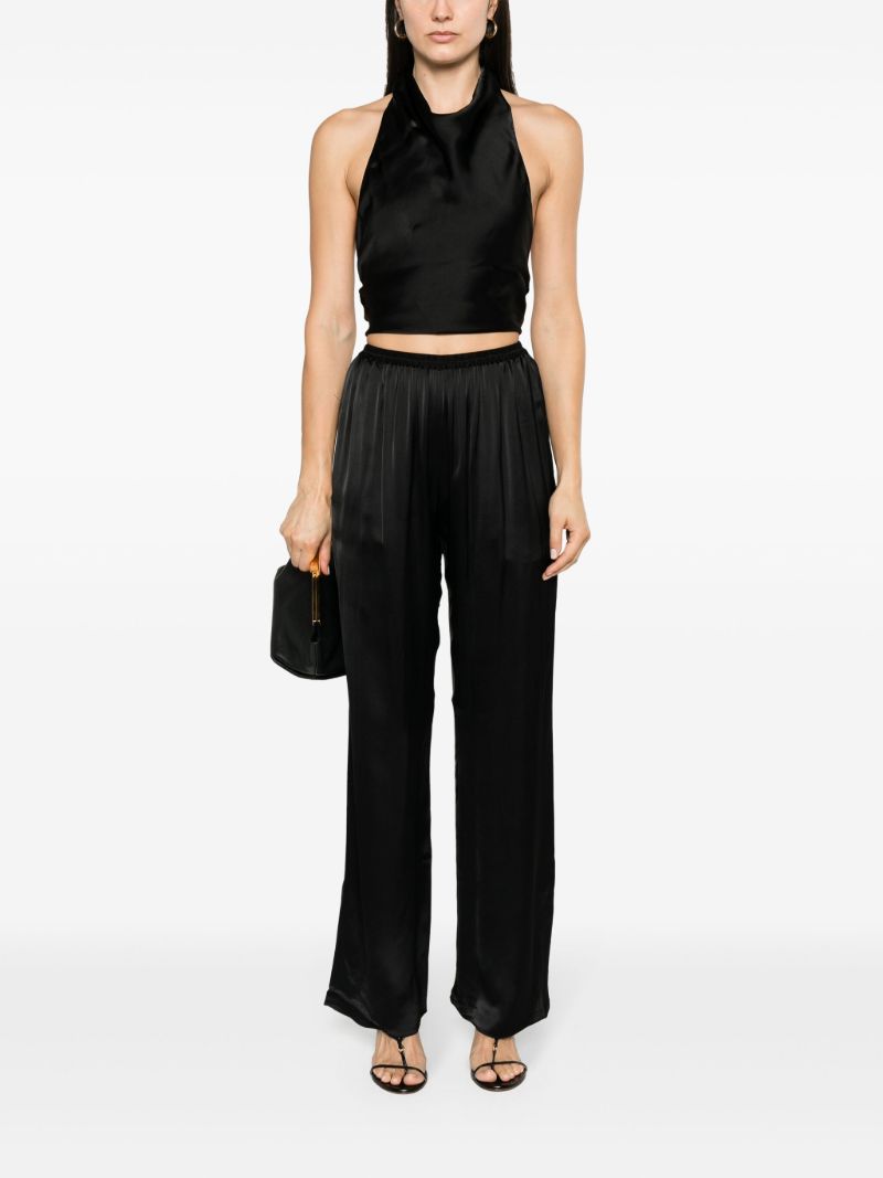 Black Satin Halterneck Blouse