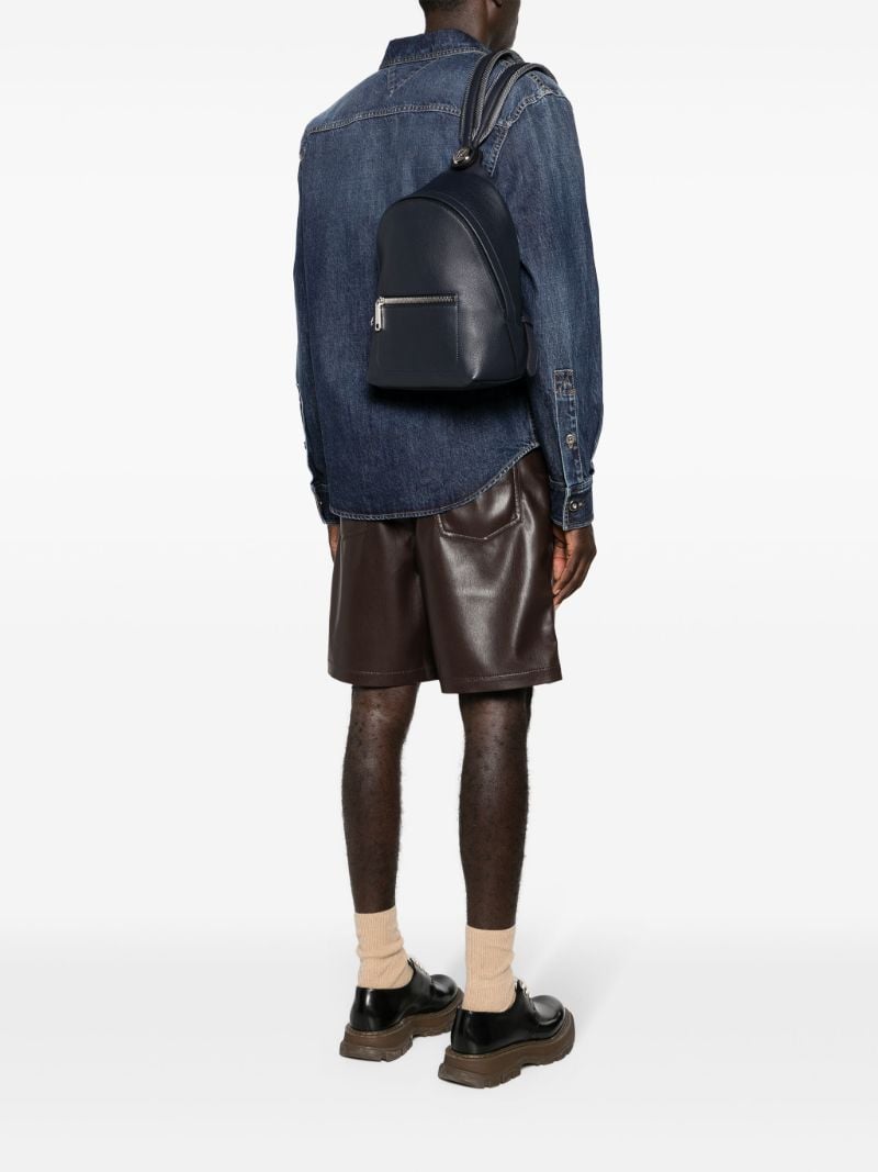 Blue Chiodo Small Leather Backpack