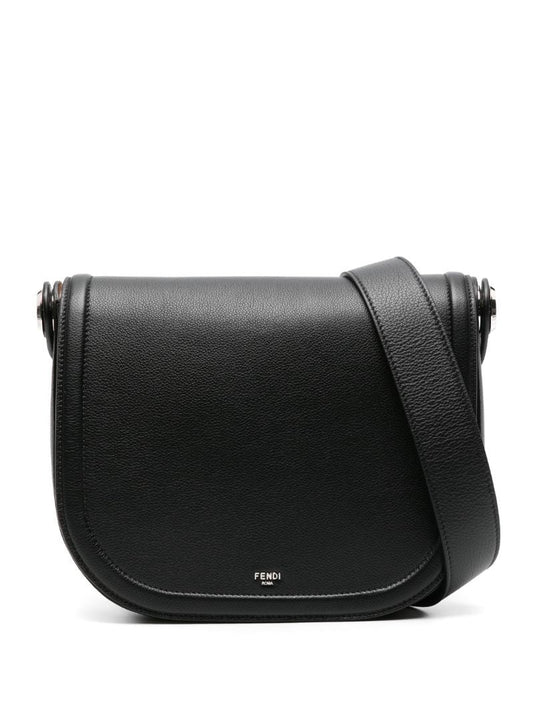 Black Roma Leather Cross Body Bag