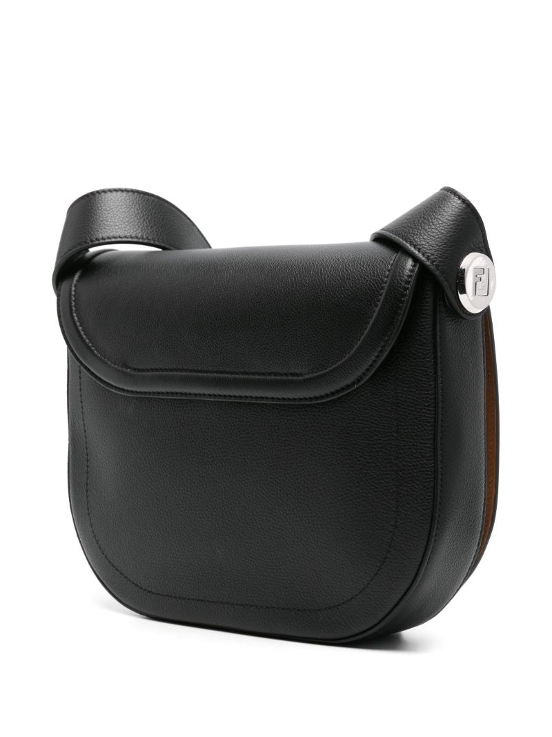 Black Roma Leather Cross Body Bag