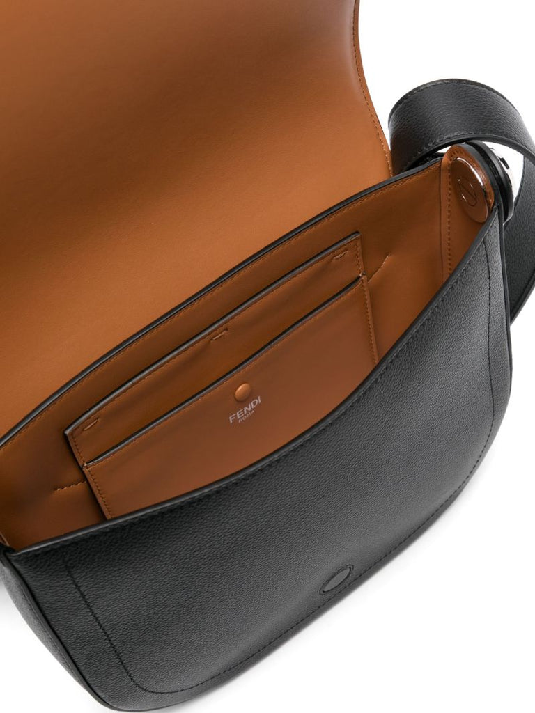 Black Roma Leather Cross Body Bag