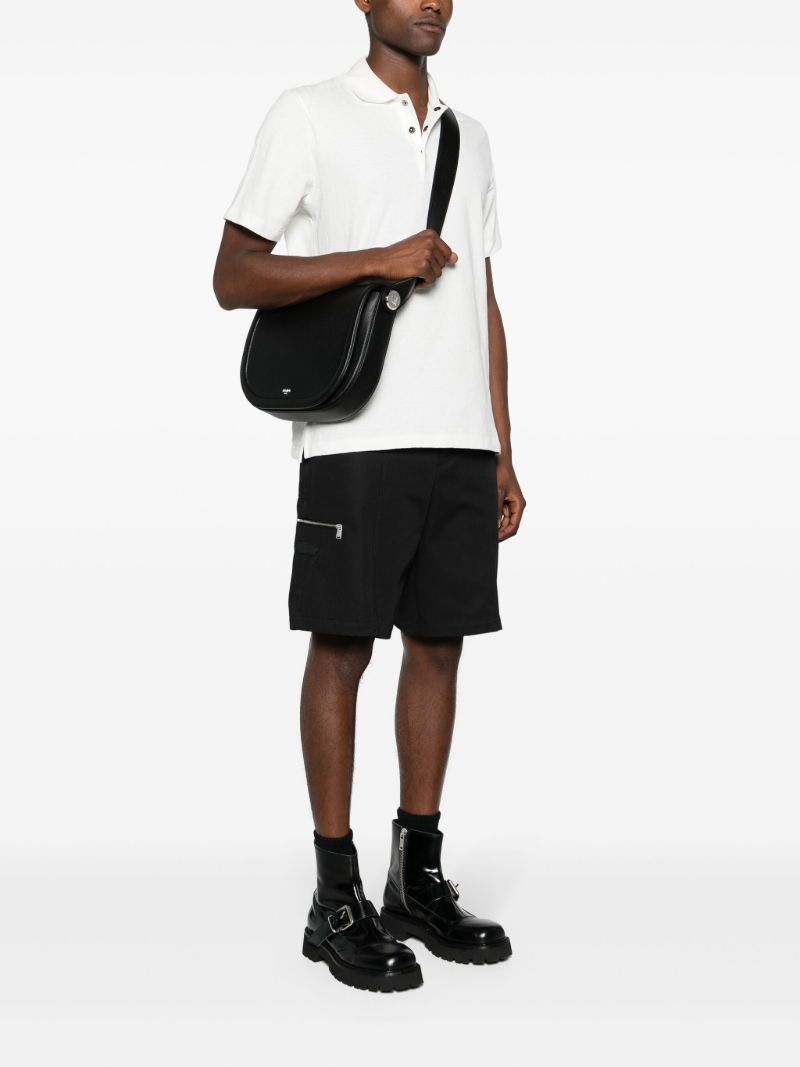 Black Roma Leather Cross Body Bag
