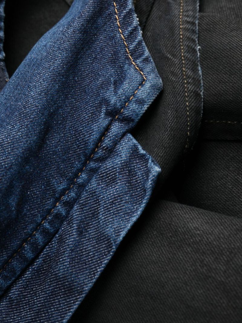 Black Zip-up Denim Maxi Dress