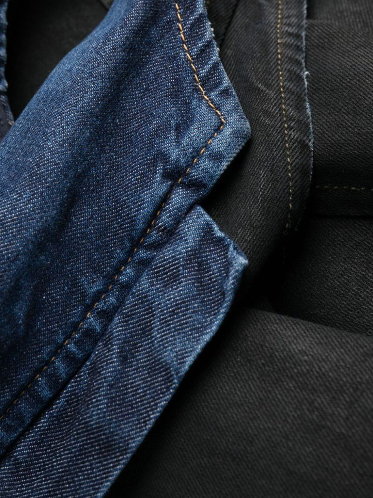 Black Zip-up Denim Maxi Dress