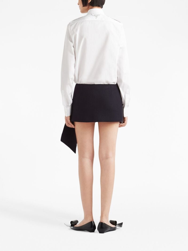 Blue Wool Mini Skirt