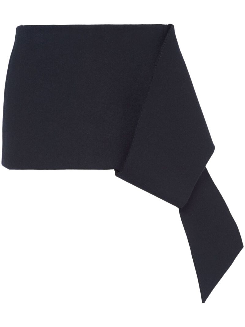 Blue Wool Mini Skirt