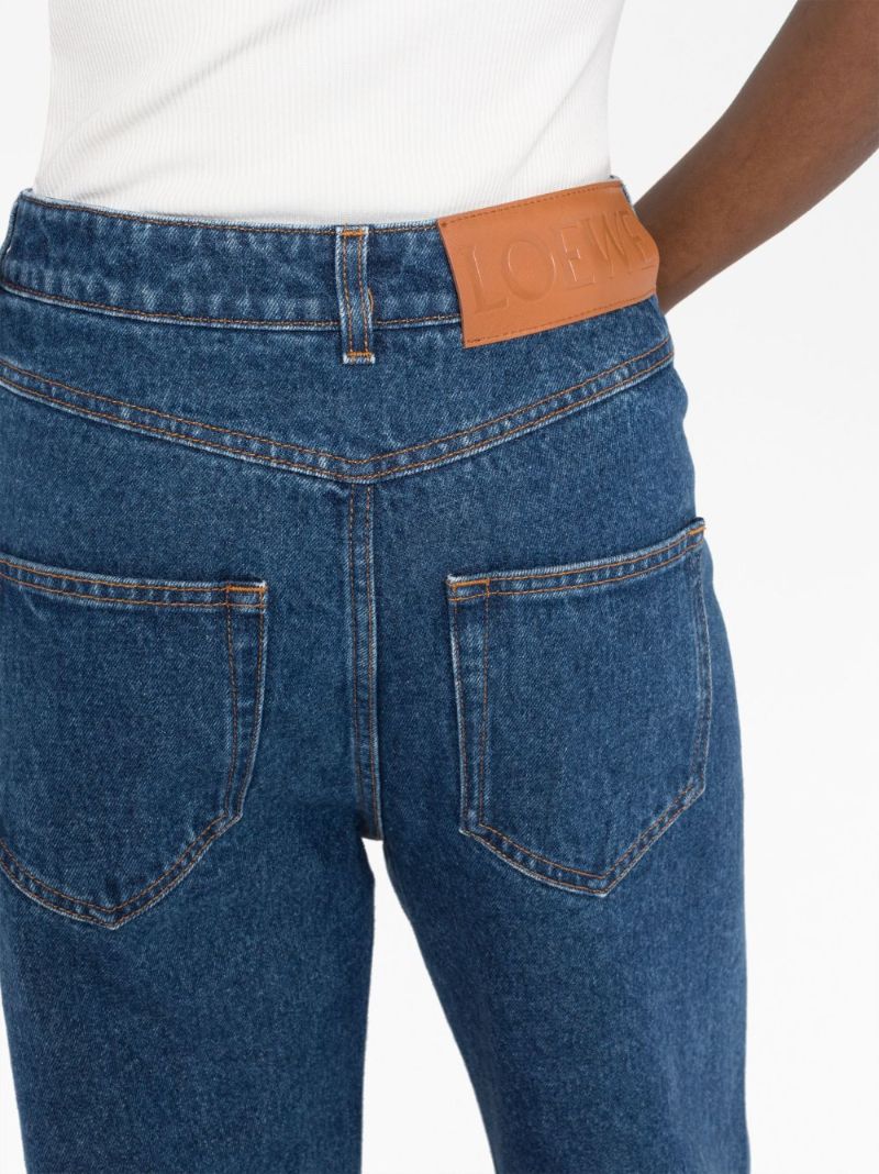 Blue Two-tone Deconstructed Jeans
