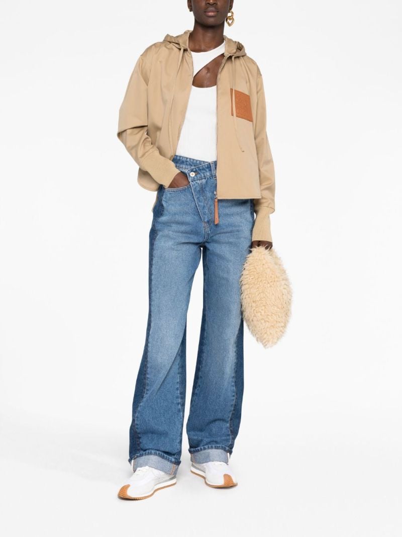 Blue Two-tone Deconstructed Jeans