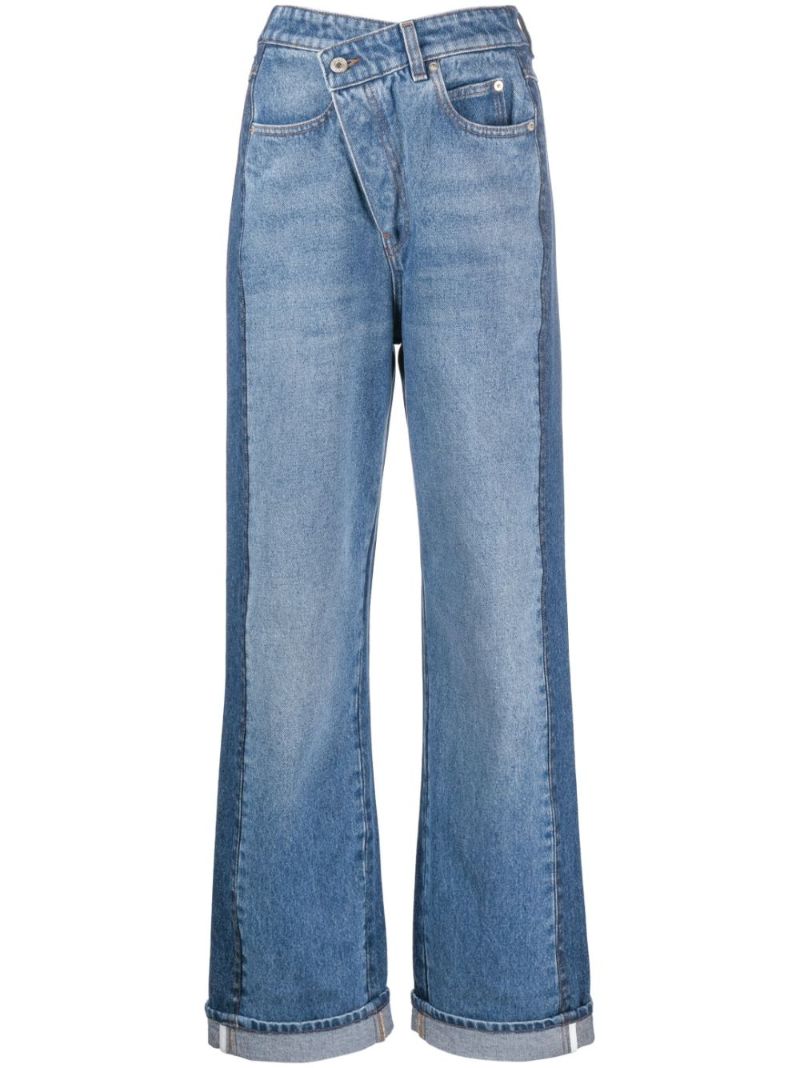 Blue Two-tone Deconstructed Jeans