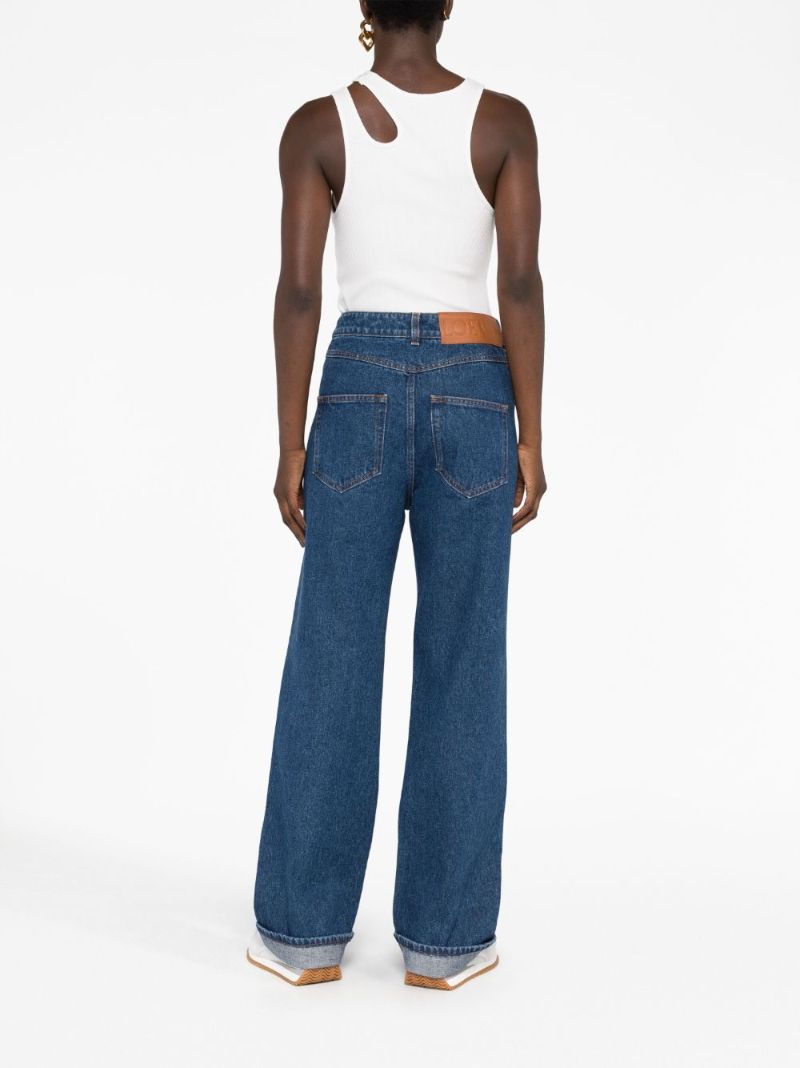 Blue Two-tone Deconstructed Jeans