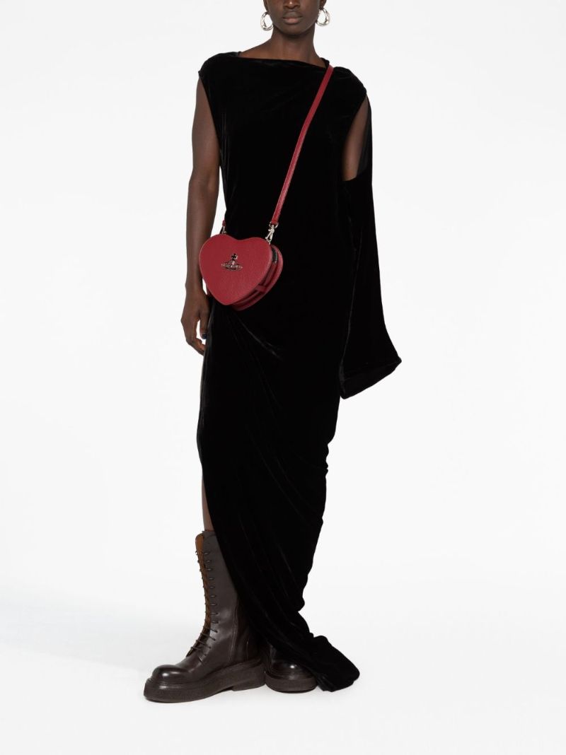 Red Belle Heart Frame Clutch Bag