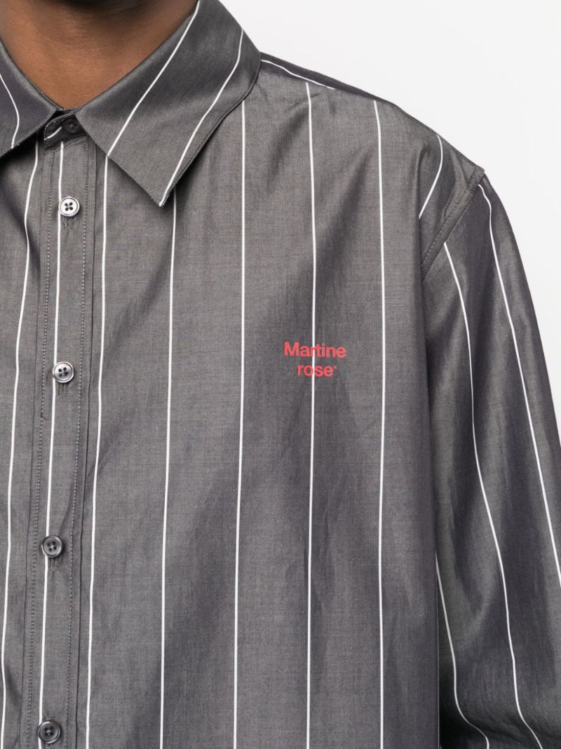 Grey Striped Cotton Shirt