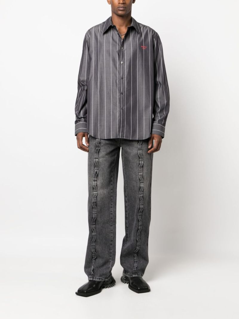Grey Striped Cotton Shirt