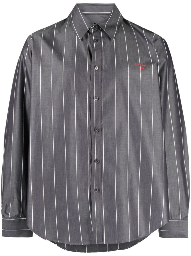 Grey Striped Cotton Shirt