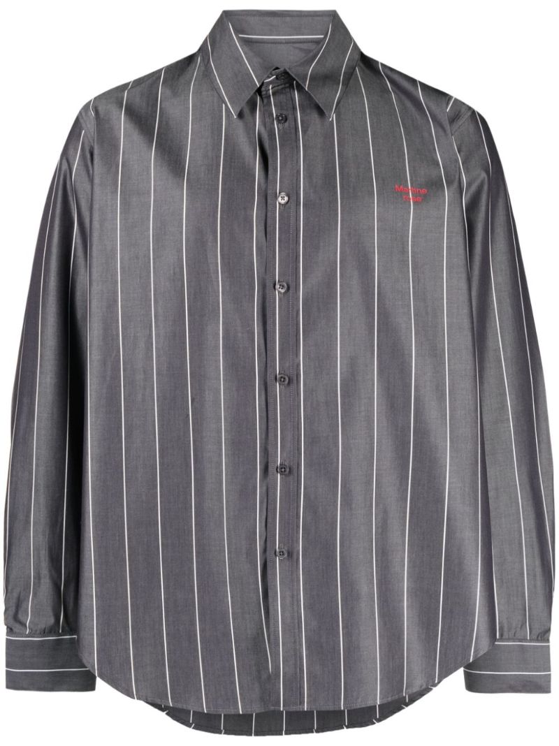 Grey Striped Cotton Shirt