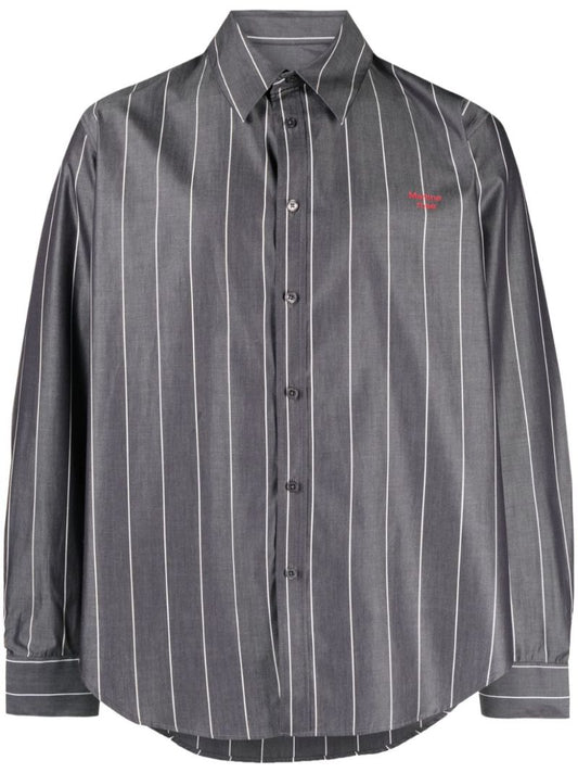 Grey Striped Cotton Shirt