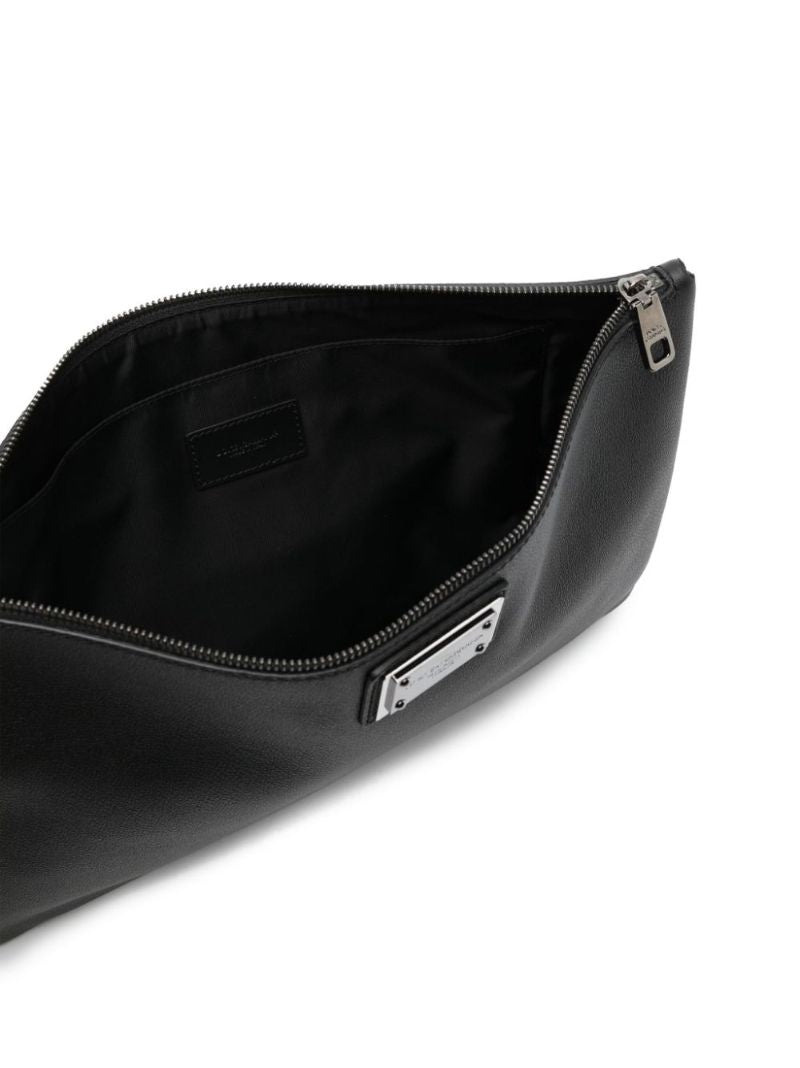 Black Logo-plaque Clutch Bag