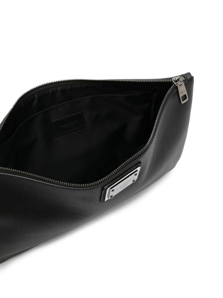 Black Logo-plaque Clutch Bag