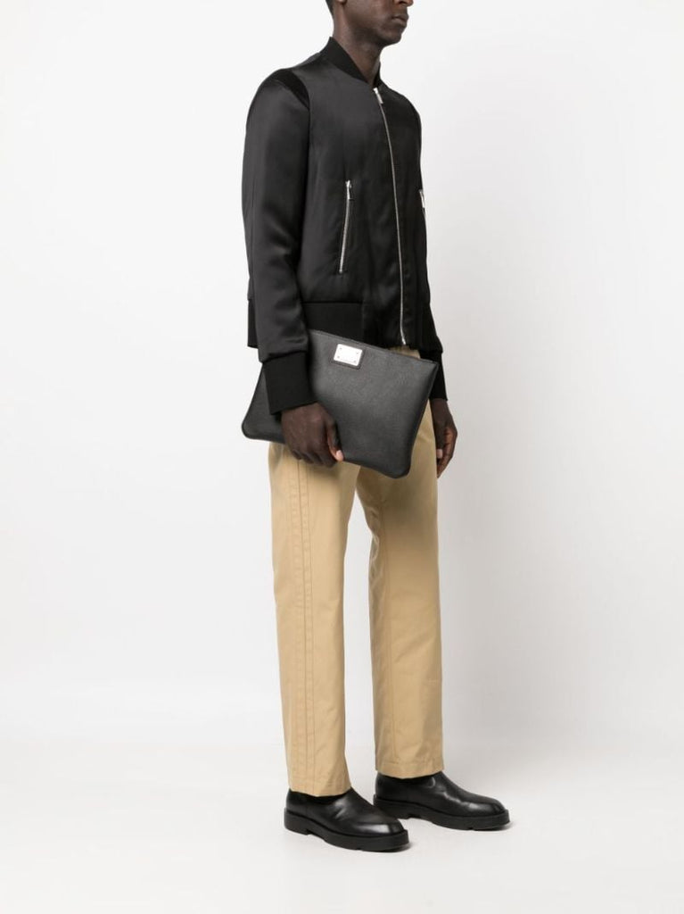 Black Logo-plaque Clutch Bag
