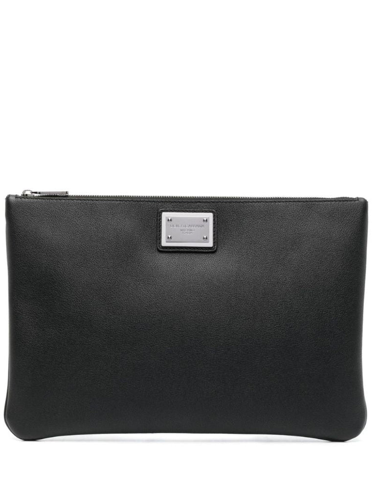 Black Logo-plaque Clutch Bag