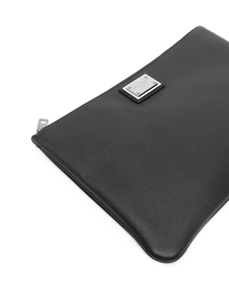 Black Logo-plaque Clutch Bag