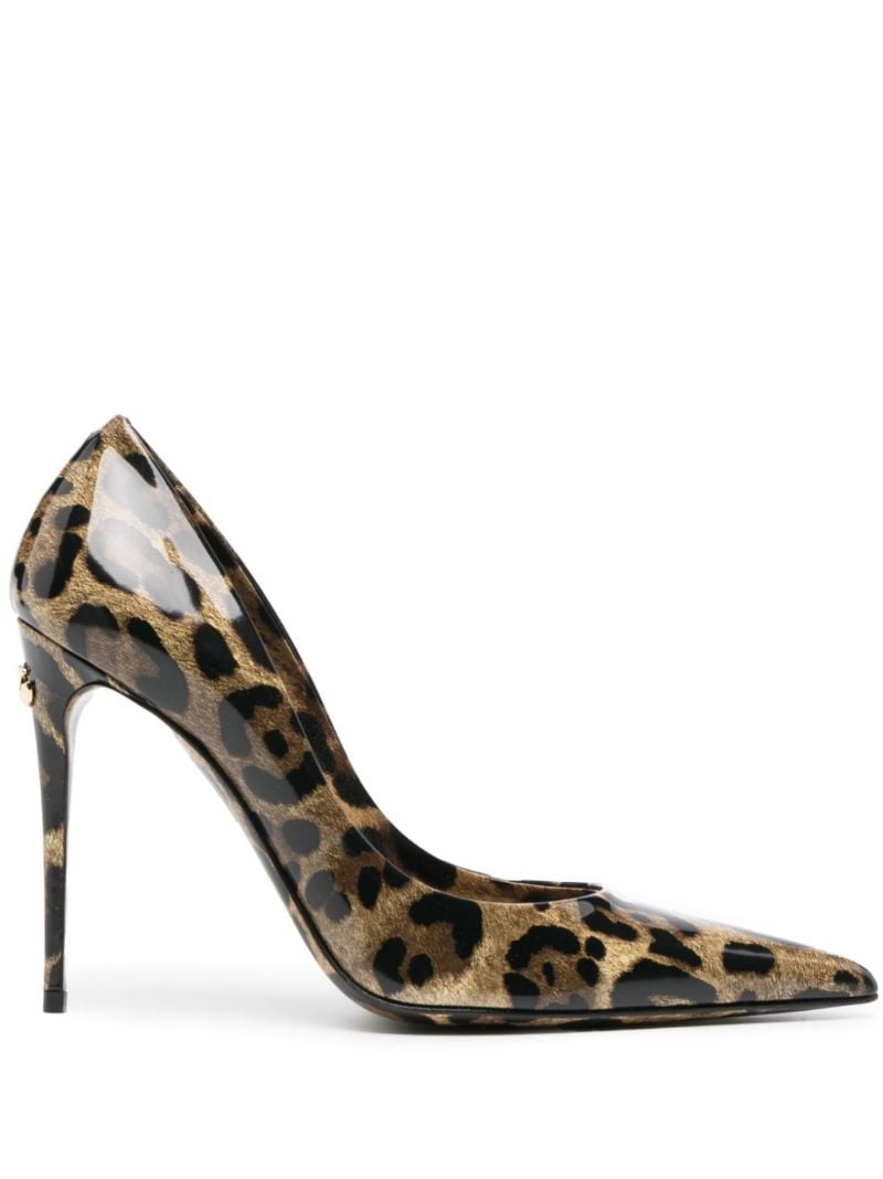 X Kim Brown 110 Leopard-print Pumps