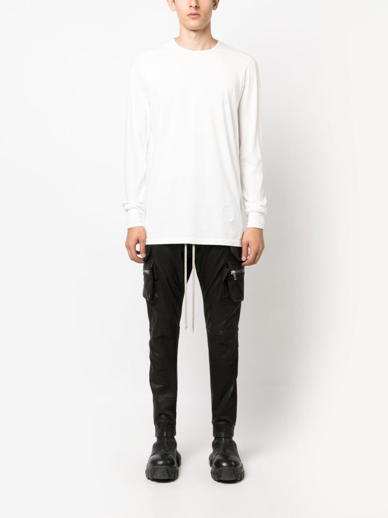 White Drawstring-hem Cotton T-shirt