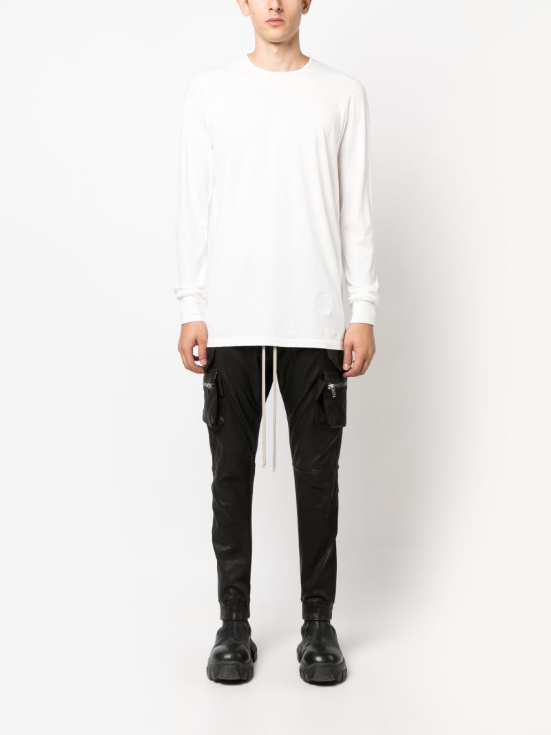 White Drawstring-hem Cotton T-shirt