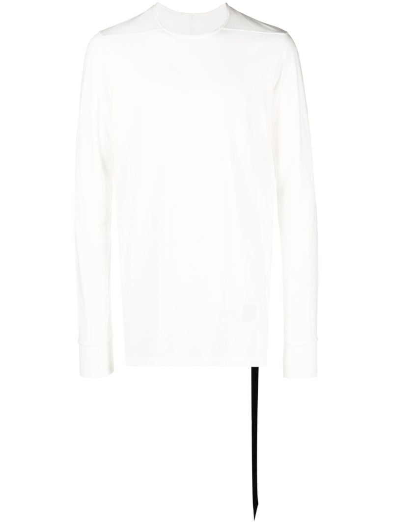 White Drawstring-hem Cotton T-shirt