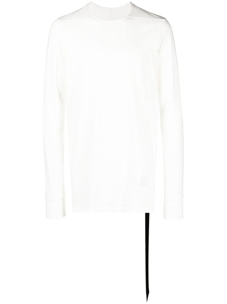 White Drawstring-hem Cotton T-shirt