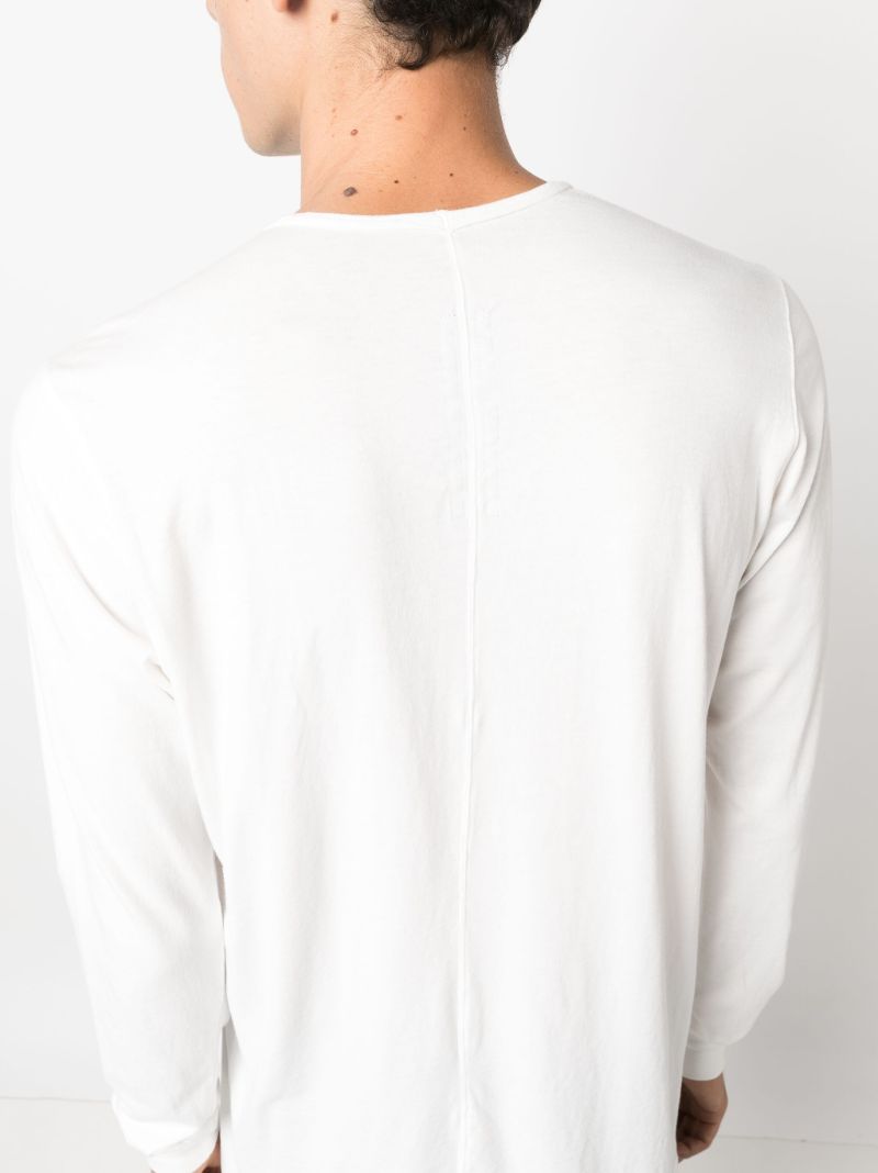 White Drawstring-hem Cotton T-shirt
