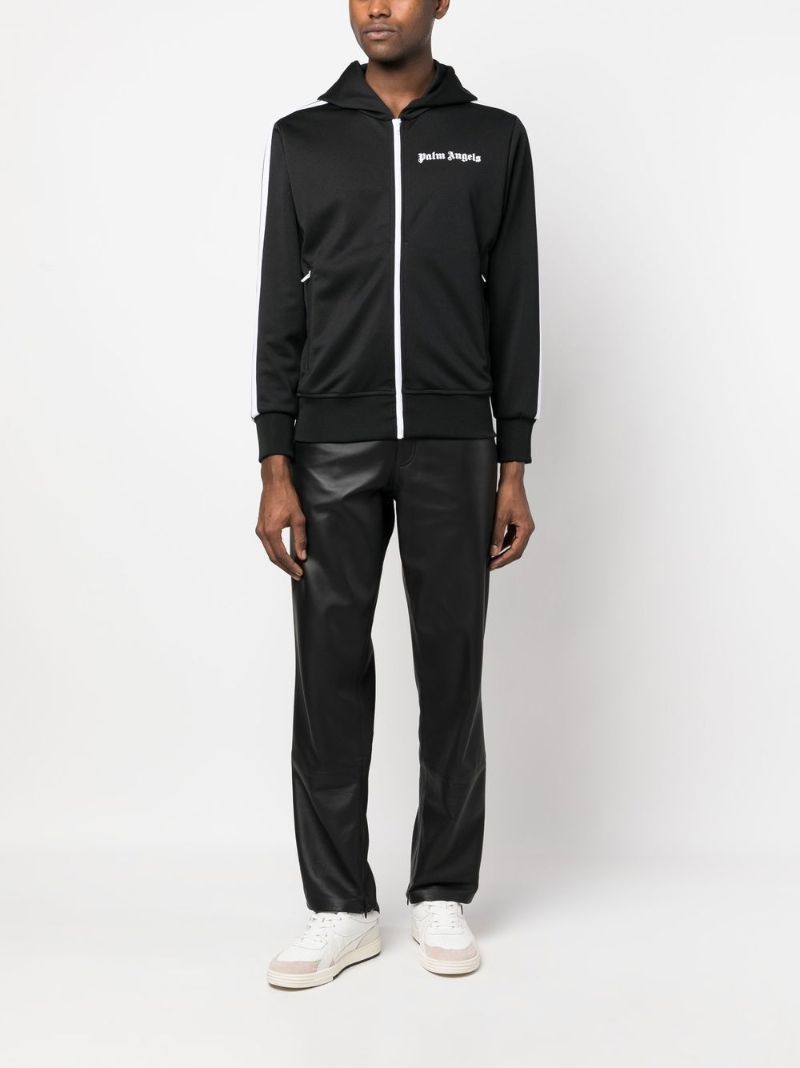 Black Logo Print Hooded Jacket