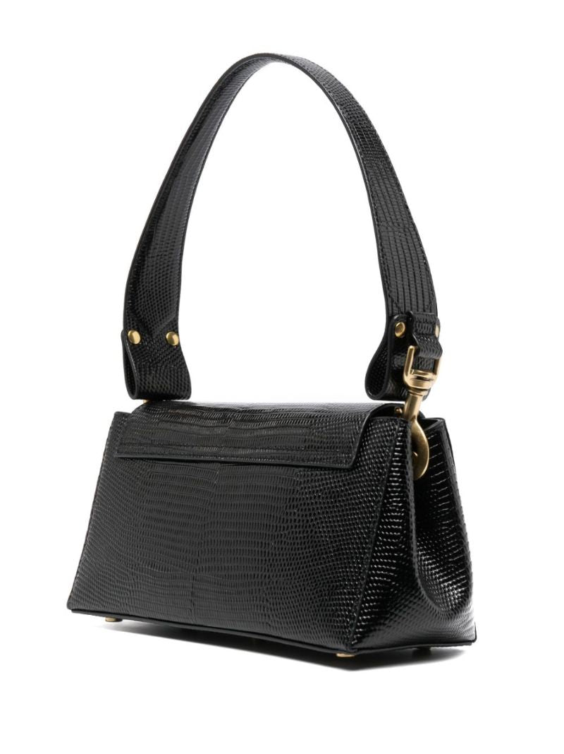 Black Medium Hazel Leather Shoulder Bag