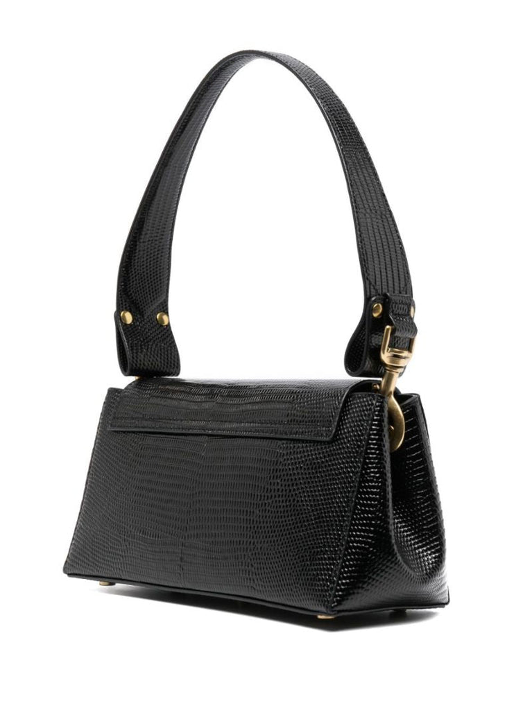 Black Medium Hazel Leather Shoulder Bag