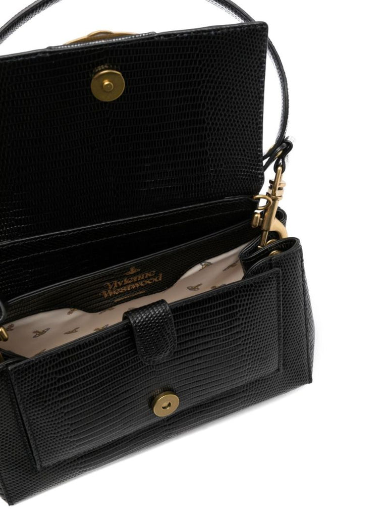 Black Medium Hazel Leather Shoulder Bag