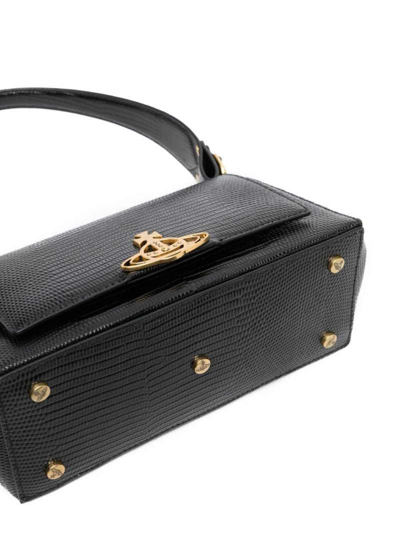 Black Medium Hazel Leather Shoulder Bag