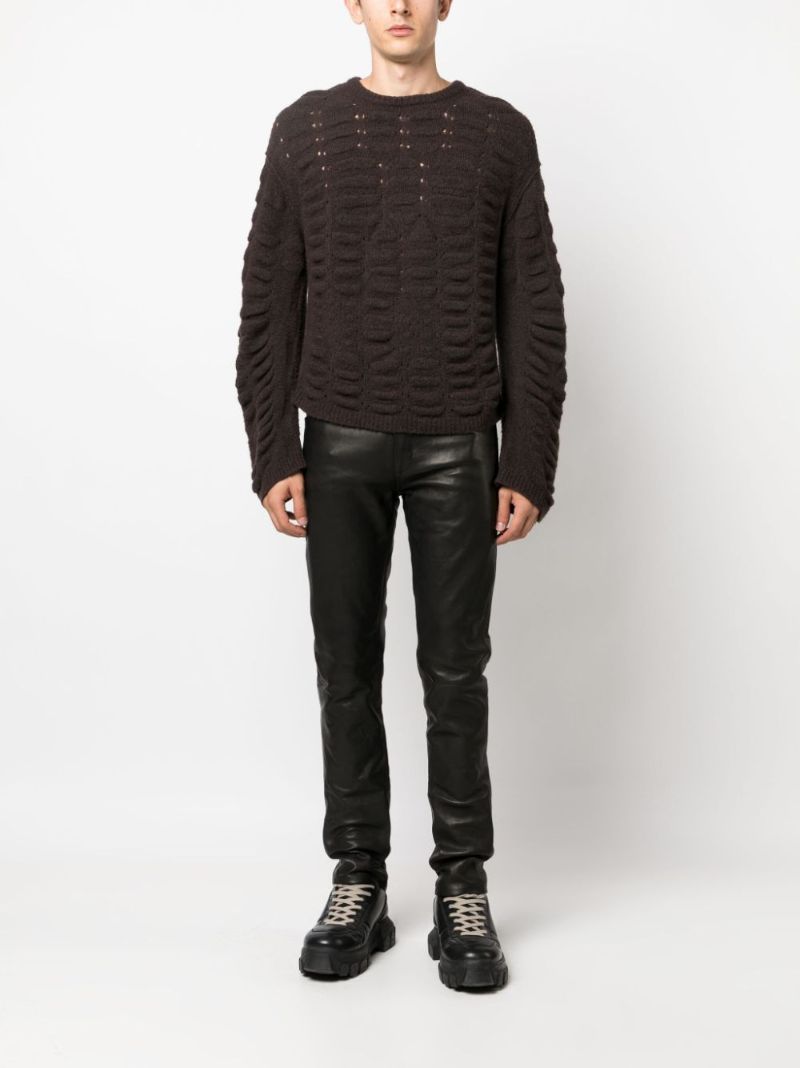 Black Tyrone Leather Skinny Trousers