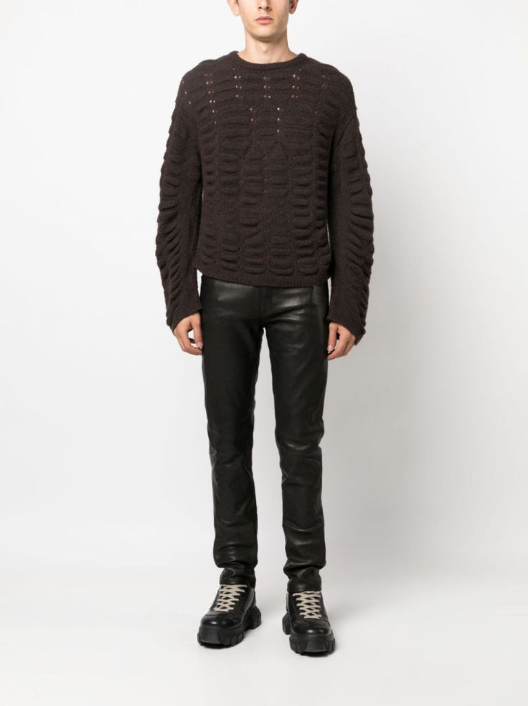 Black Tyrone Leather Skinny Trousers