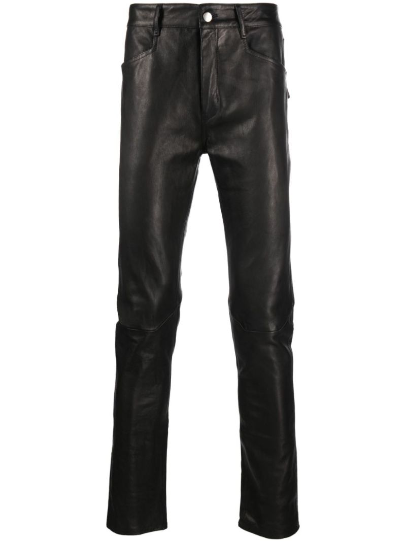 Black Tyrone Leather Skinny Trousers