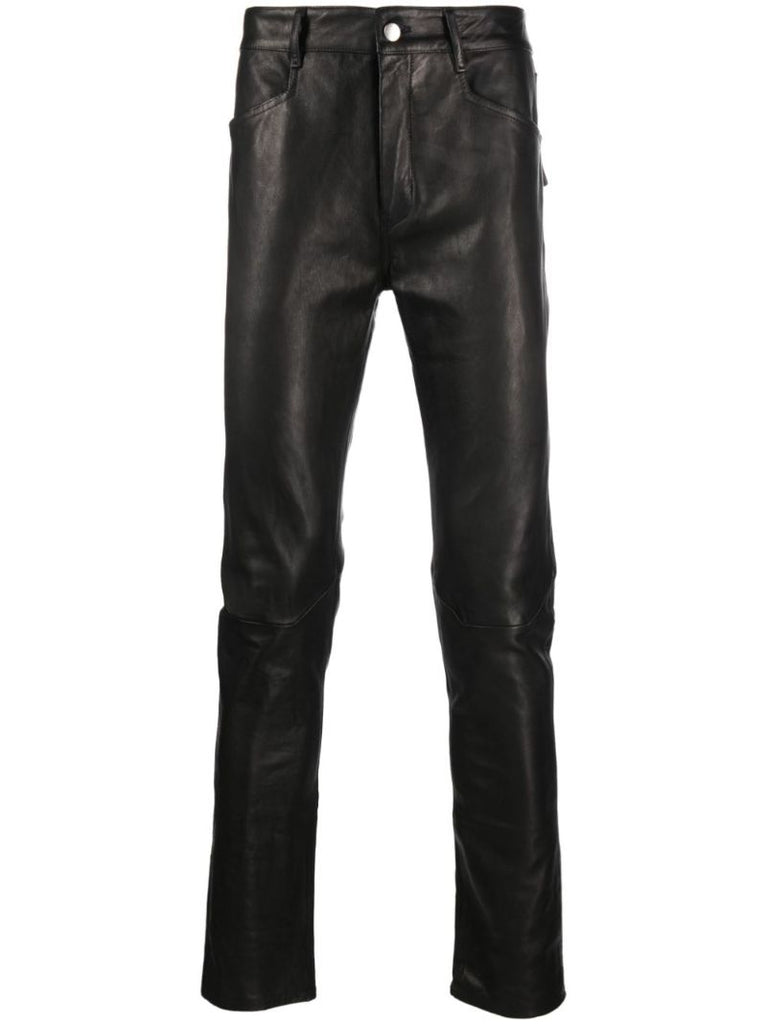 Black Tyrone Leather Skinny Trousers