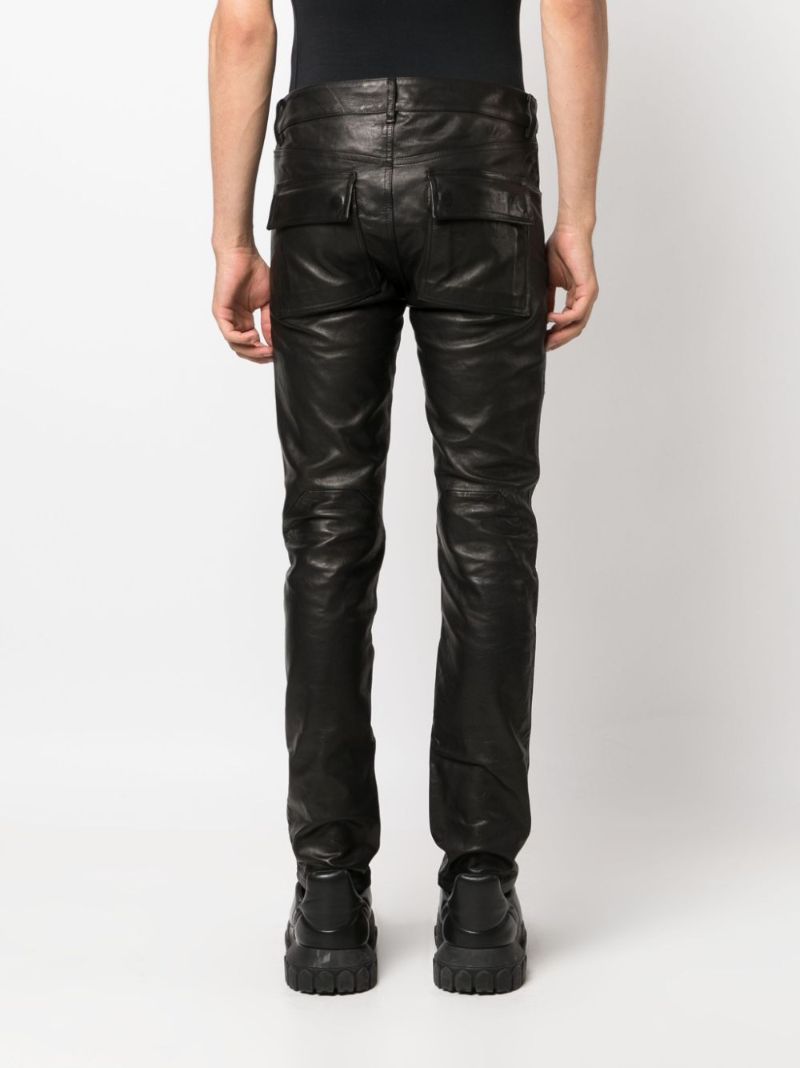 Black Tyrone Leather Skinny Trousers