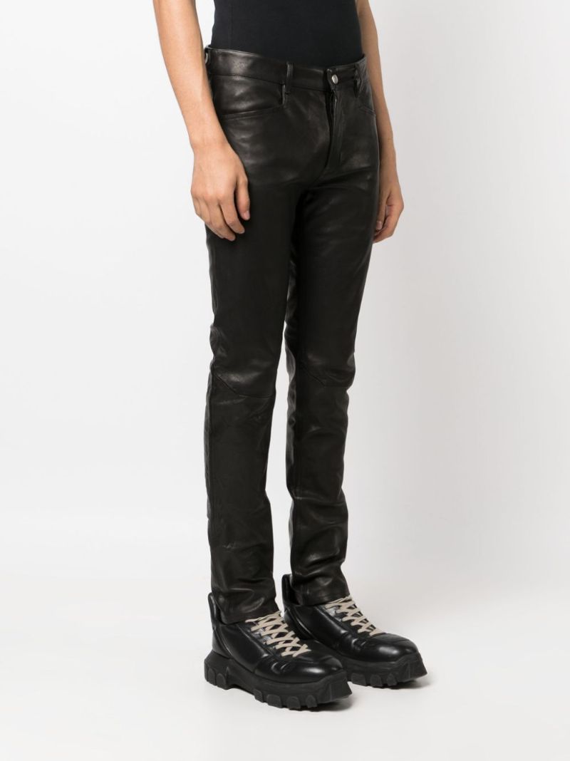 Black Tyrone Leather Skinny Trousers