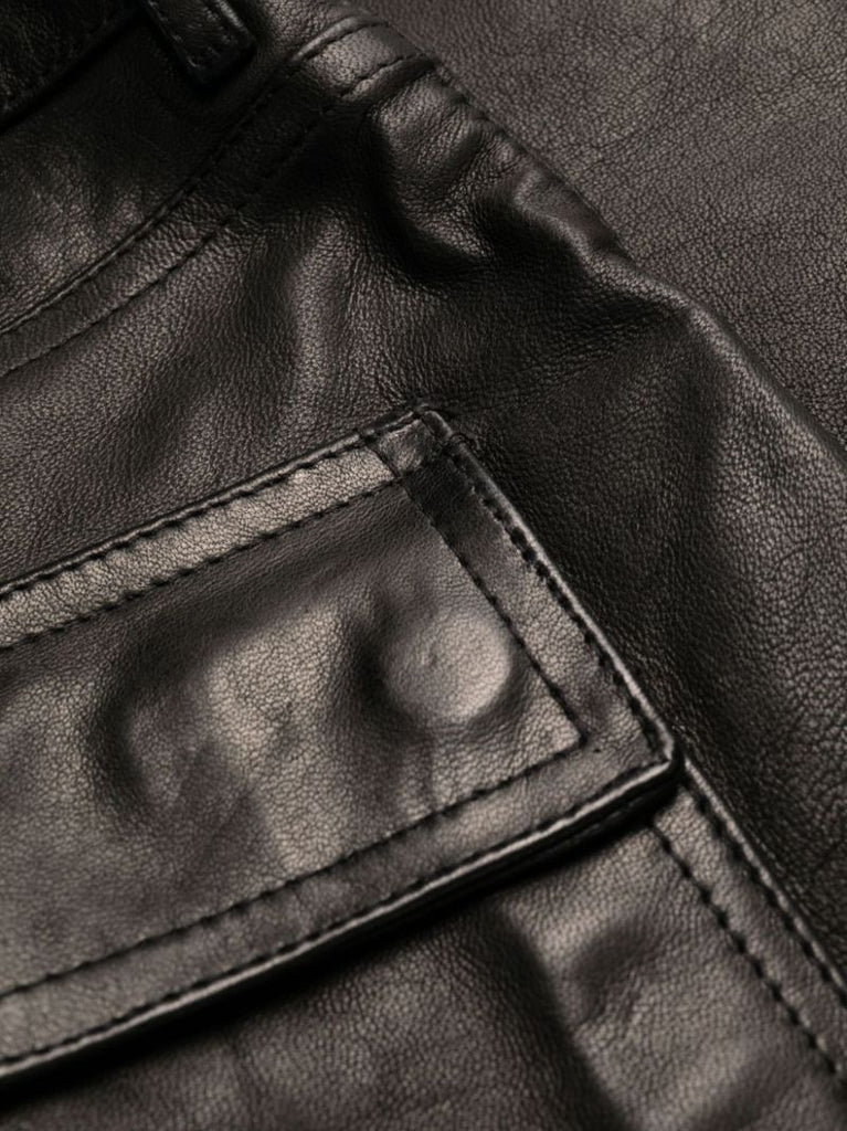 Black Tyrone Leather Skinny Trousers