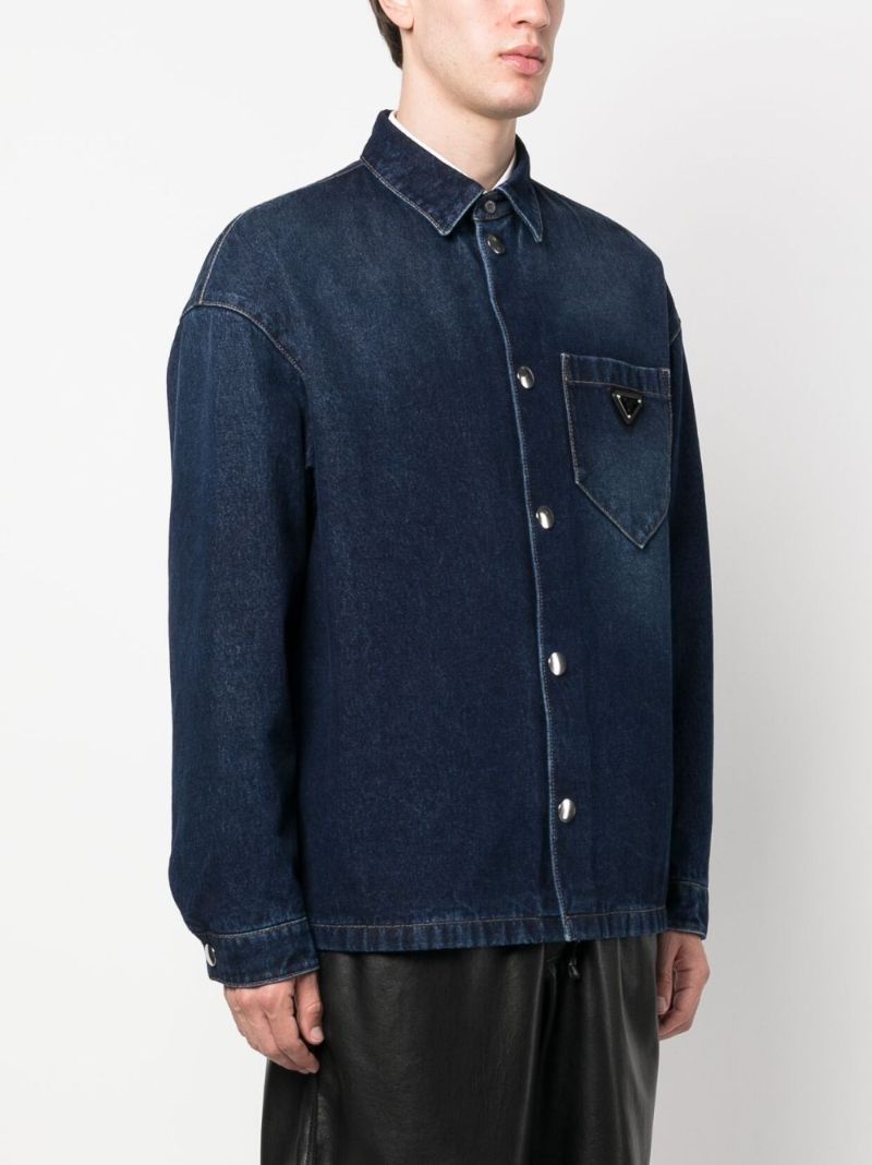 Blue Triangle-logo Denim Shirt