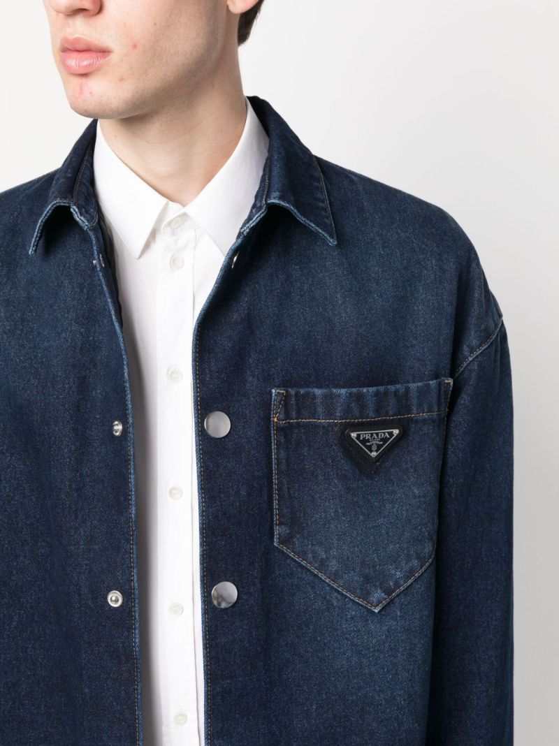 Blue Triangle-logo Denim Shirt