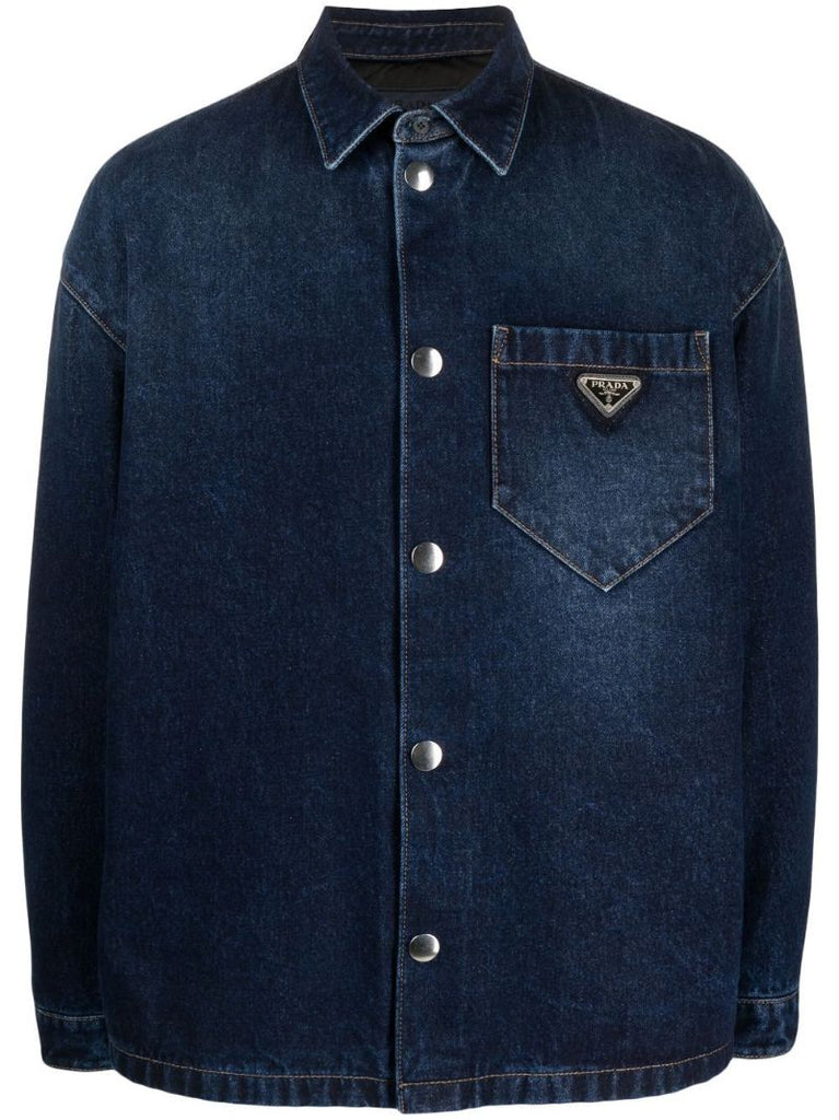 Blue Triangle-logo Denim Shirt