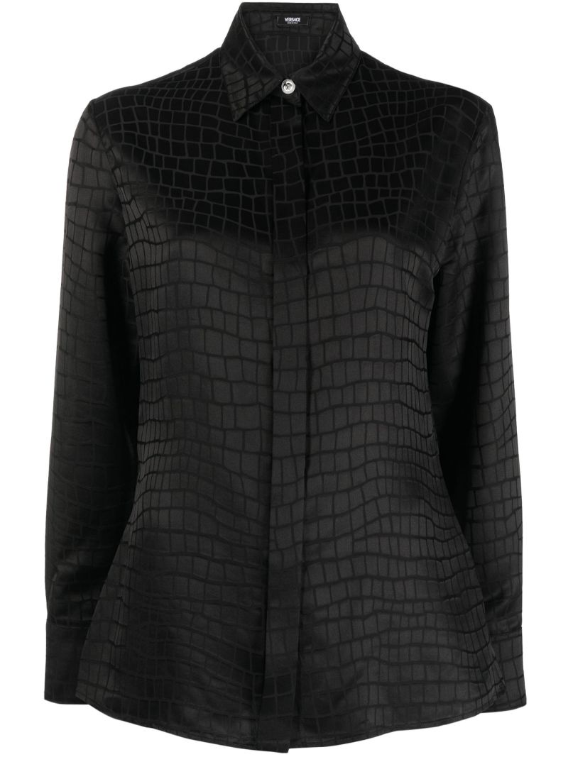 Black Croc-devorÃ_x0083_Â© Long Sleeve Shirt