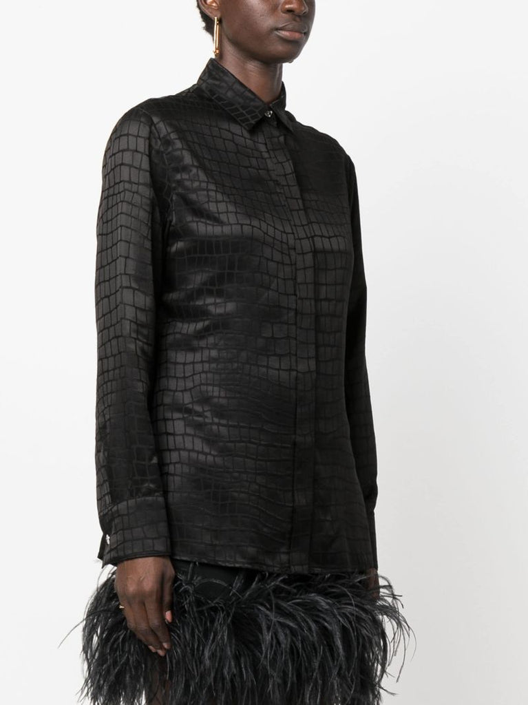 Black Croc-devorÃ_x0083_Â© Long Sleeve Shirt