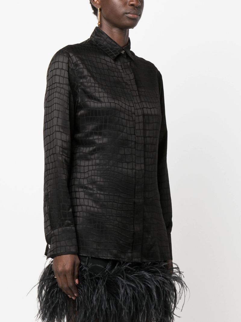 Black Croc-devorÃ_x0083_Â© Long Sleeve Shirt