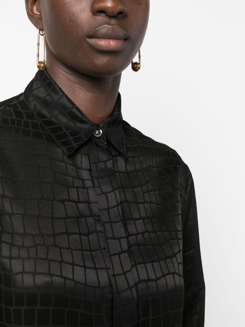 Black Croc-devorÃ_x0083_Â© Long Sleeve Shirt